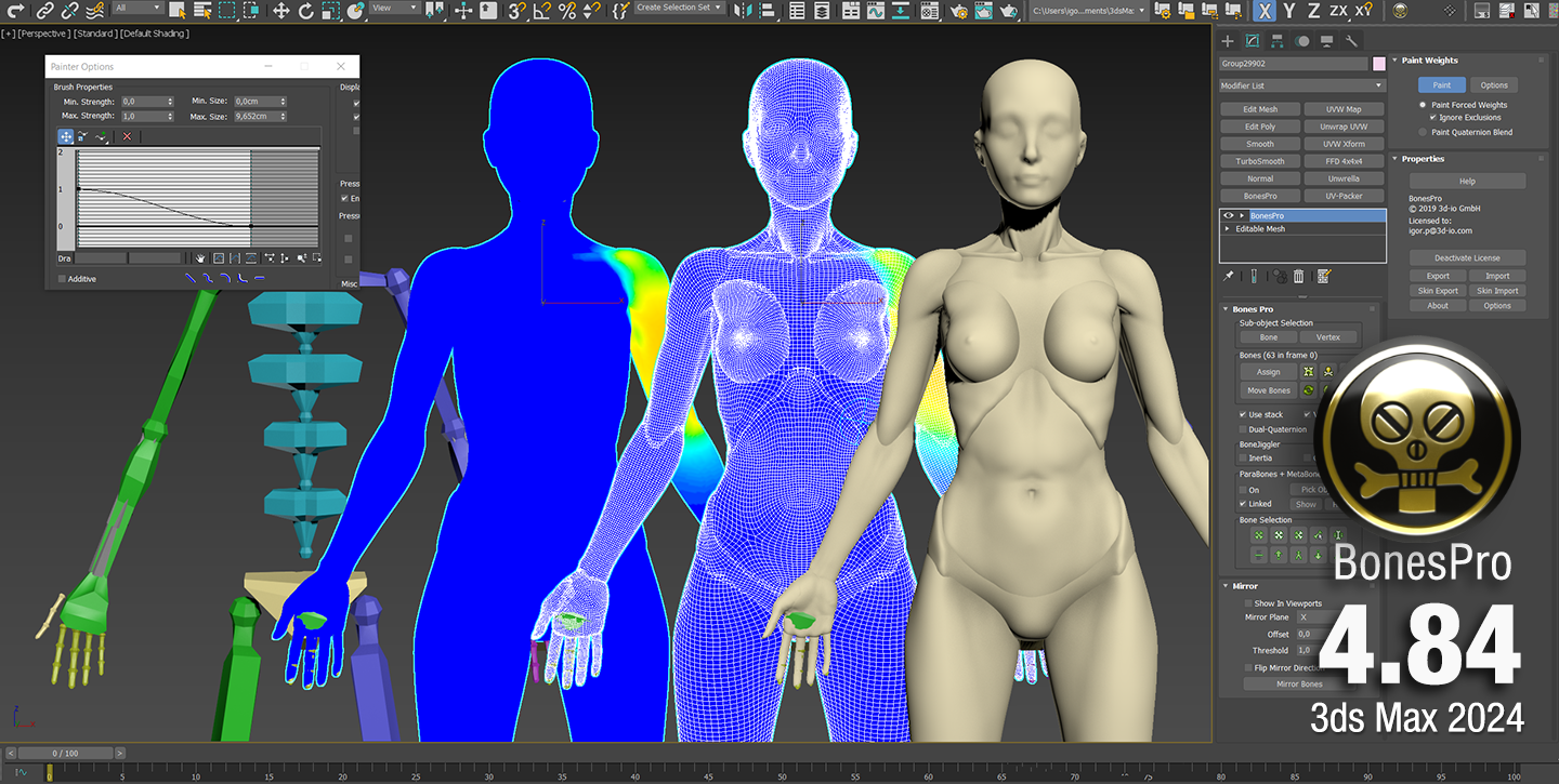 3ds Max 2024 Ajuda, Propriedades do tecido